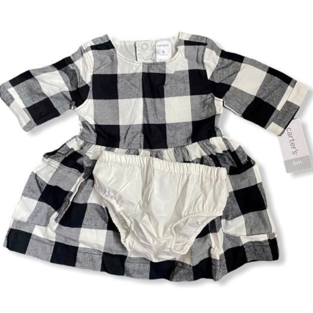 Carter's Long Sleeve Plaid Dress Set NWT Infant Baby Girl’s Size 6 Months